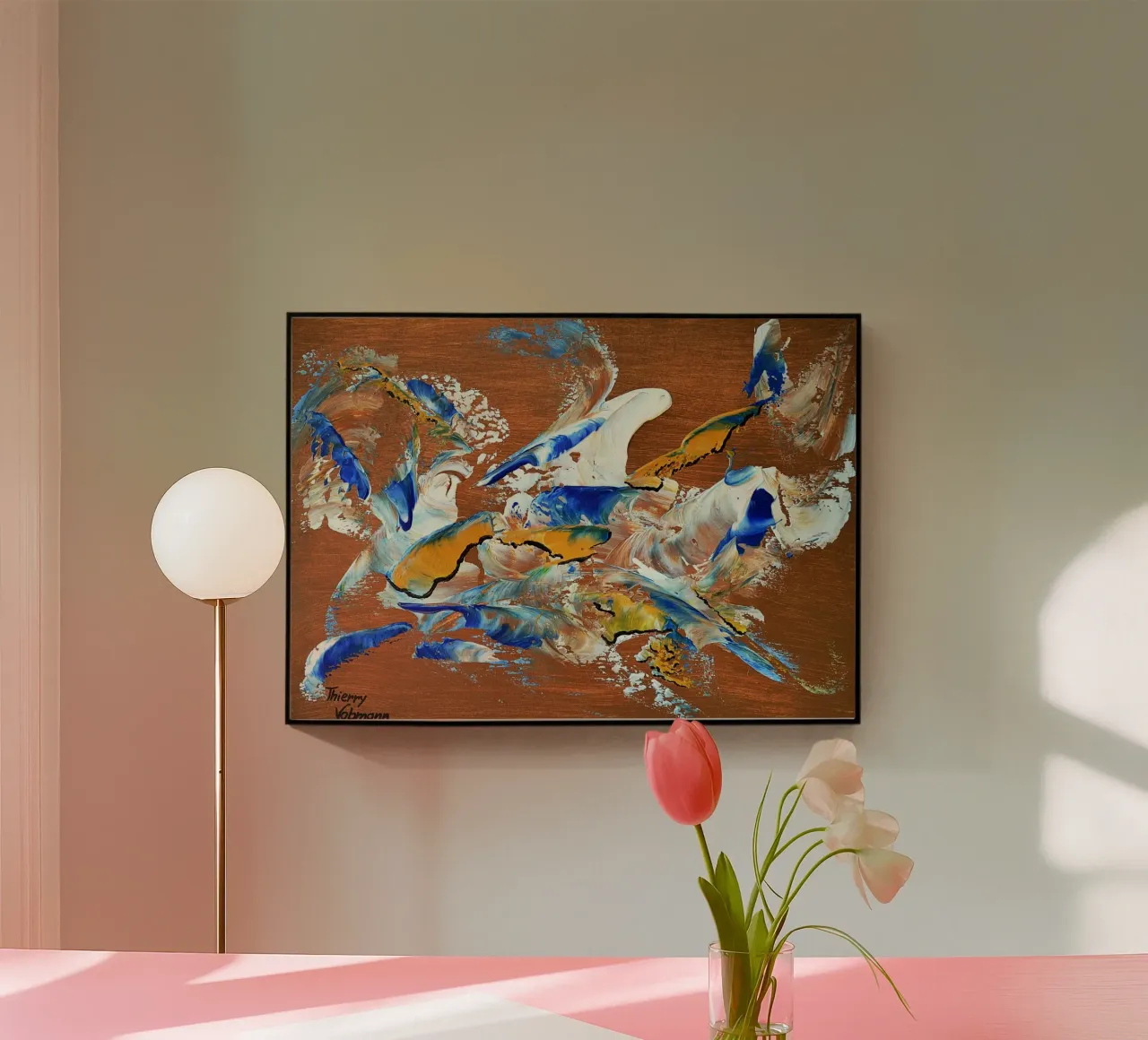 MESSAGE FROM THE HEART 3. plexiglass da Thierry Vobmann Abstract painting