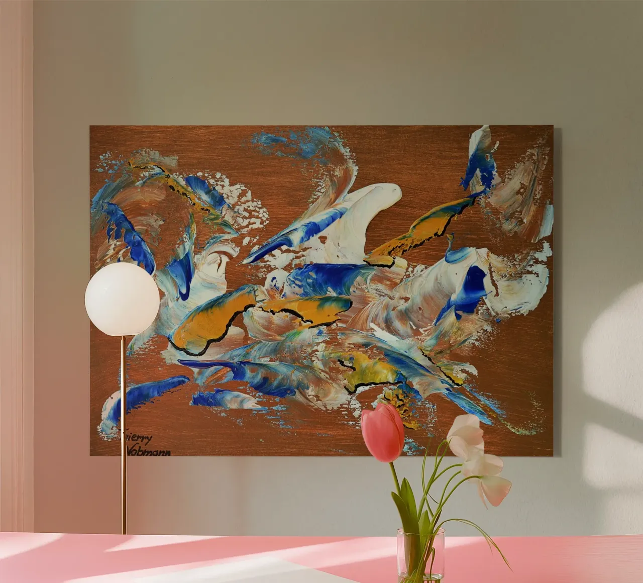 MESSAGE FROM THE HEART 3. plexiglass da Thierry Vobmann Abstract painting