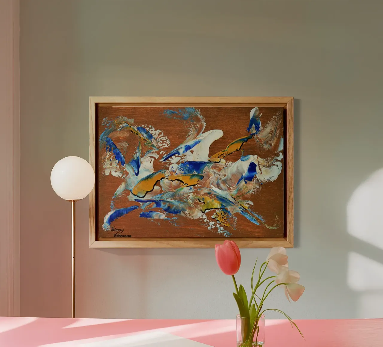 MESSAGE FROM THE HEART 3. alluminio dibond da Thierry Vobmann Abstract painting