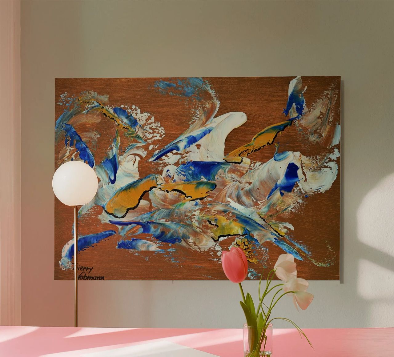 MESSAGE FROM THE HEART 3. alluminio dibond da Thierry Vobmann Abstract painting