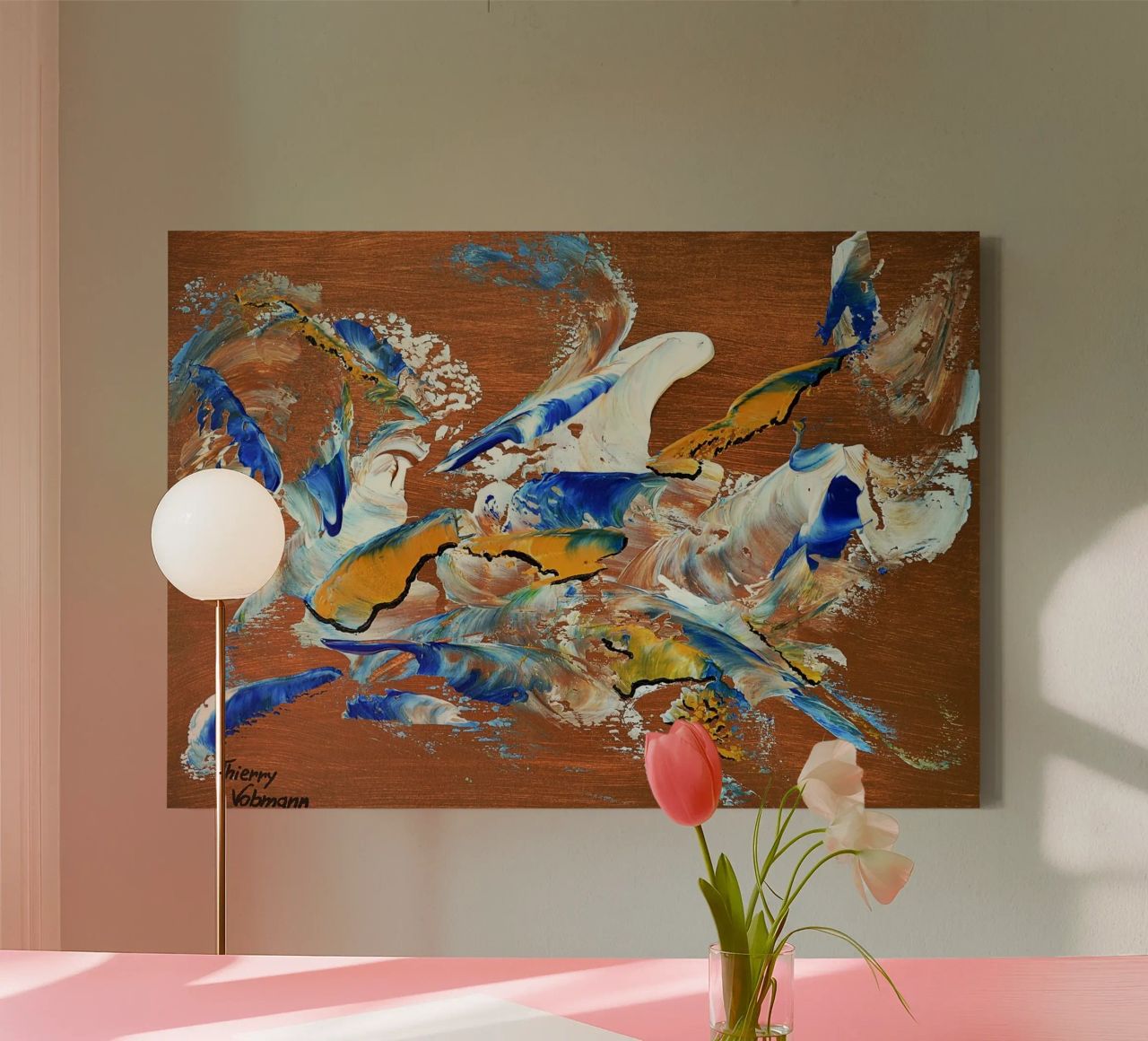 MESSAGE FROM THE HEART 3. tela da Thierry Vobmann Abstract painting