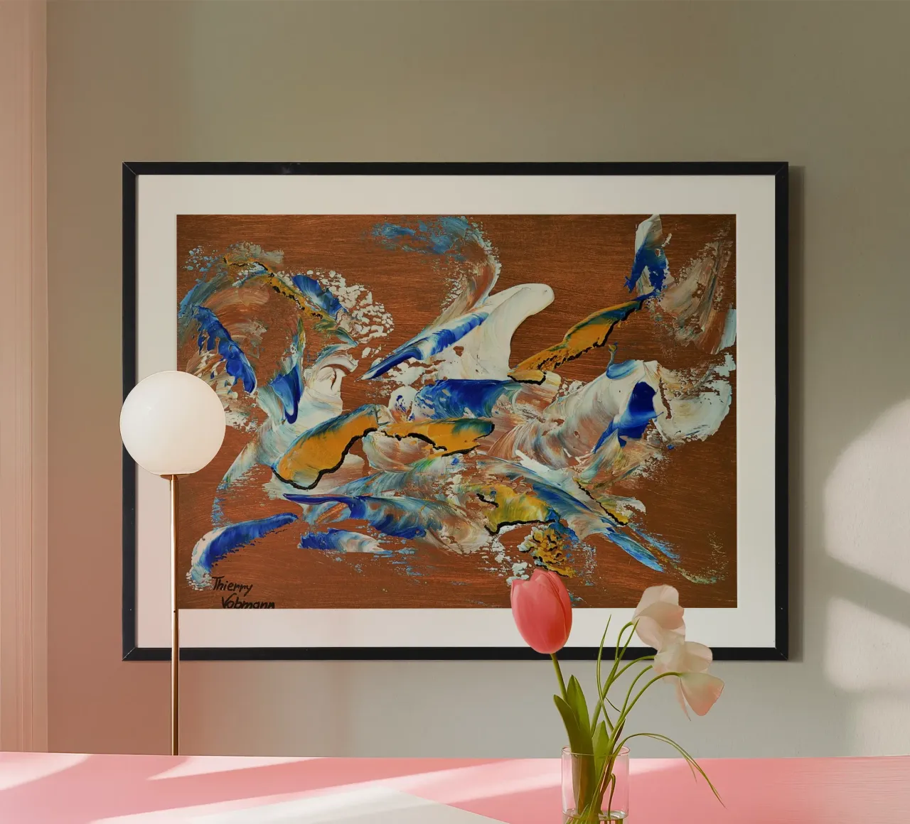 MESSAGE FROM THE HEART 3. Hahnemühle von Thierry Vobmann Abstract painting