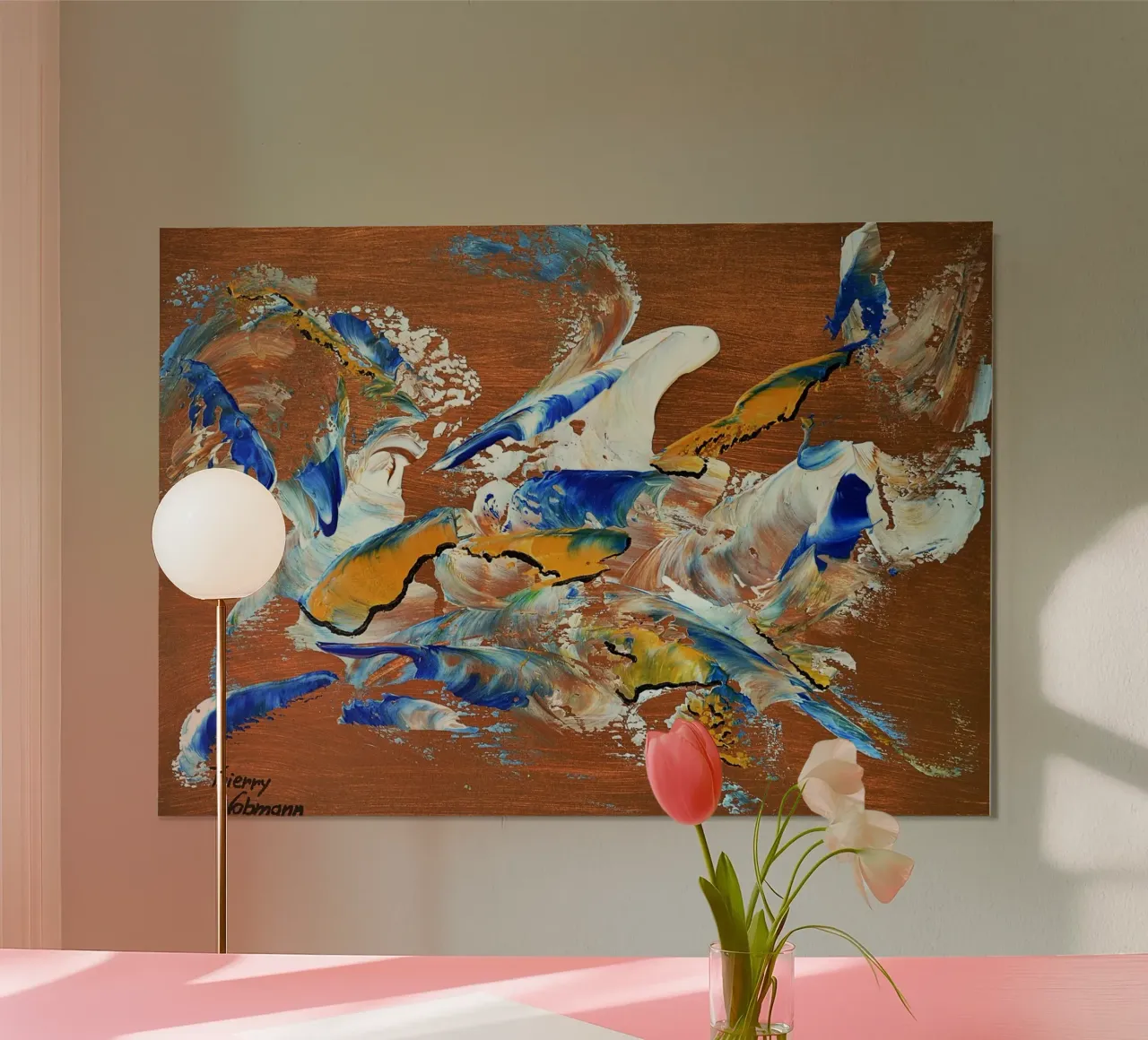 MESSAGE FROM THE HEART 3. Hahnemühle von Thierry Vobmann Abstract painting