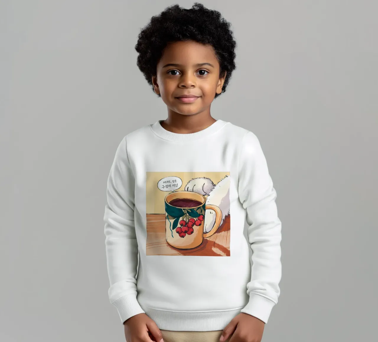 Morning Coffee Bliss kids sweatshirt by Timeless Huse