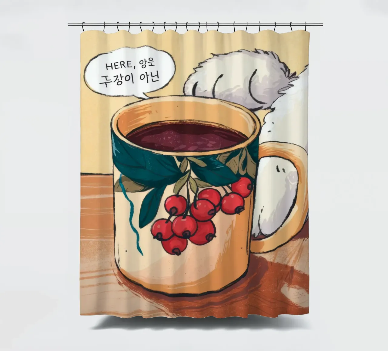 Ochtendkoffie Bliss douchegordijn van Timeless Huse
