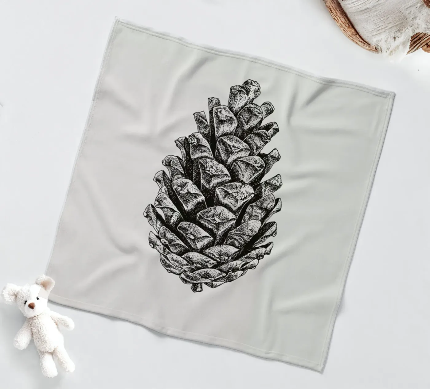 Pinecone fleece blanket by Flora & Fauna