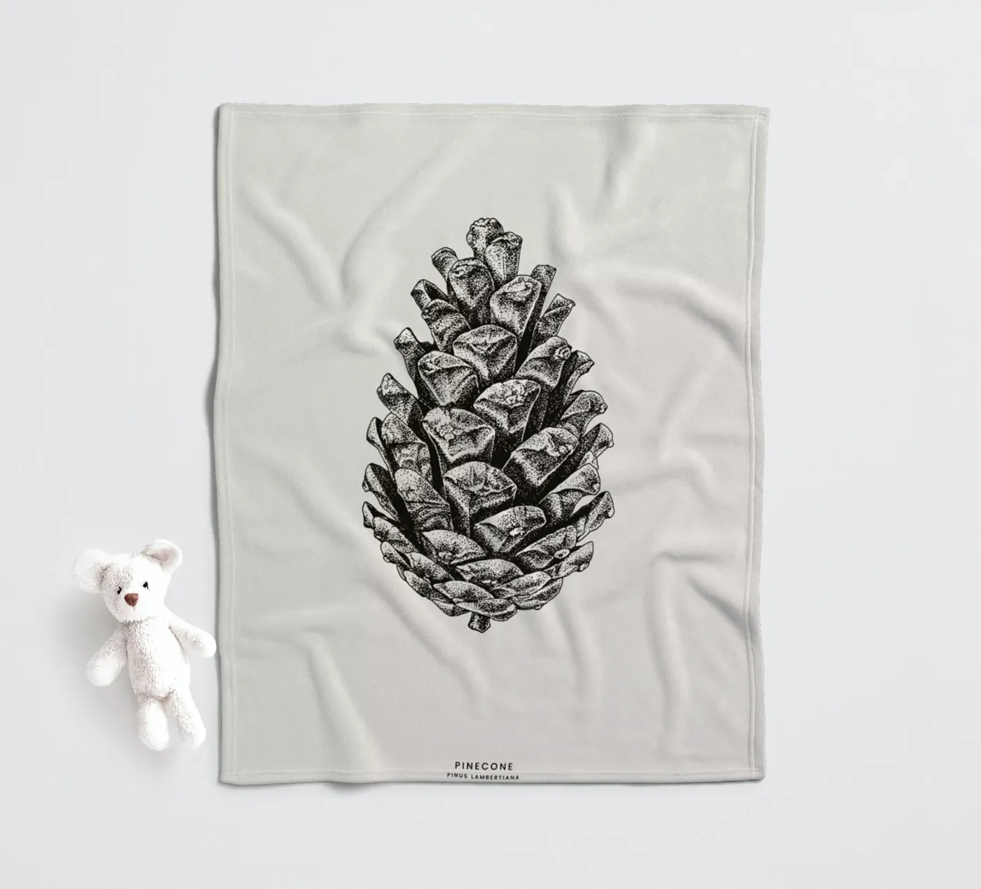 Pinecone fleece blanket by Flora & Fauna
