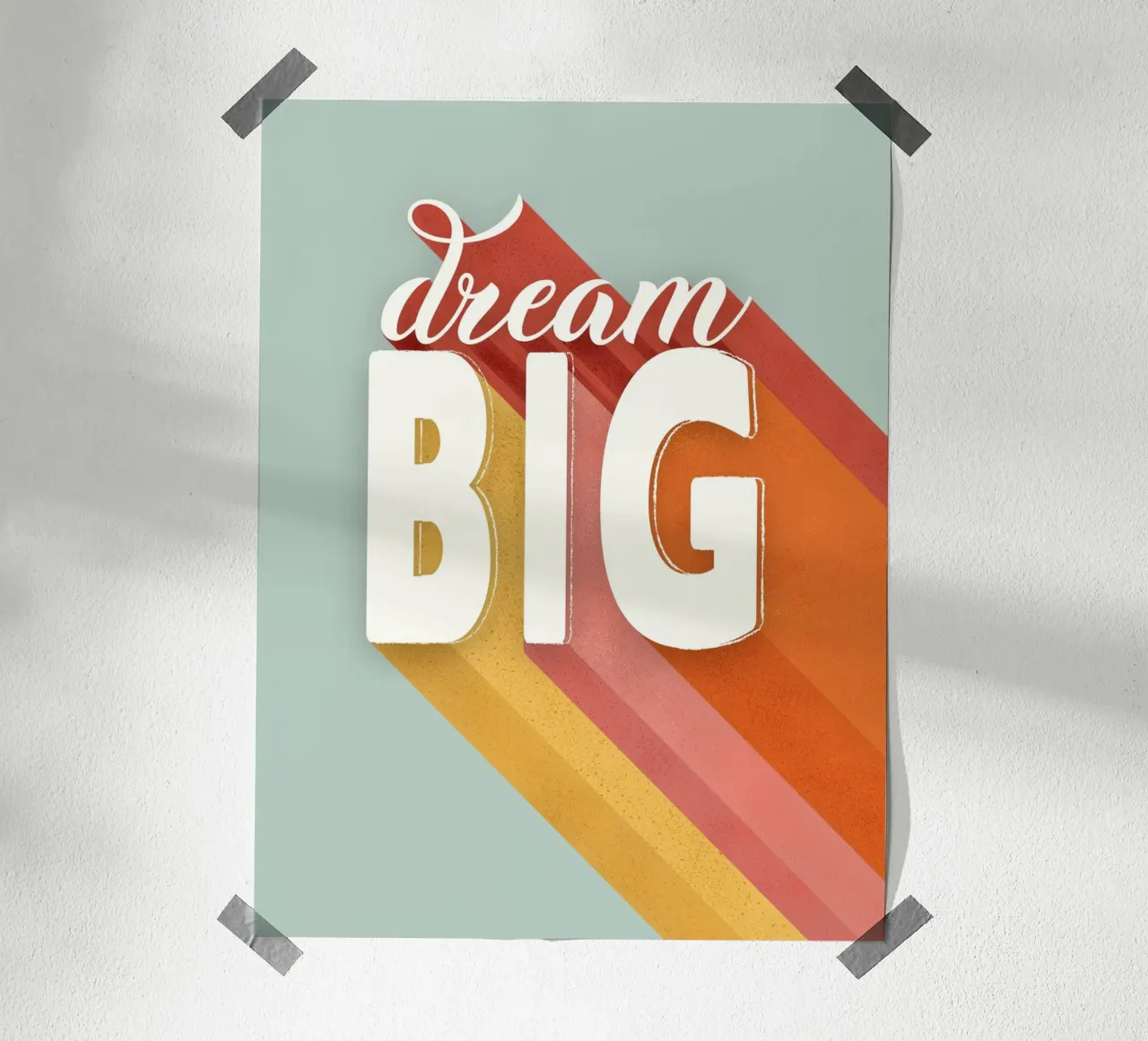 Dream Big Retro Typography - Citation de motivation audacieuse poster de showmemars