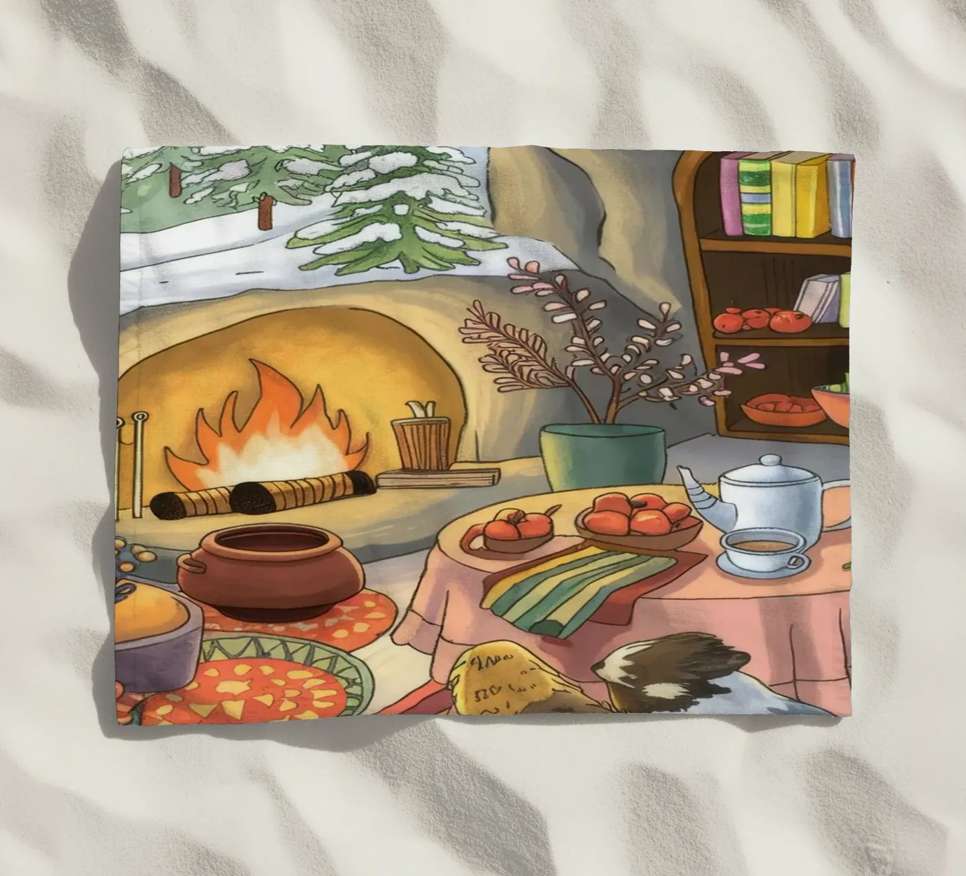 Winterhaard sereniteit strandhanddoek van Timeless Huse