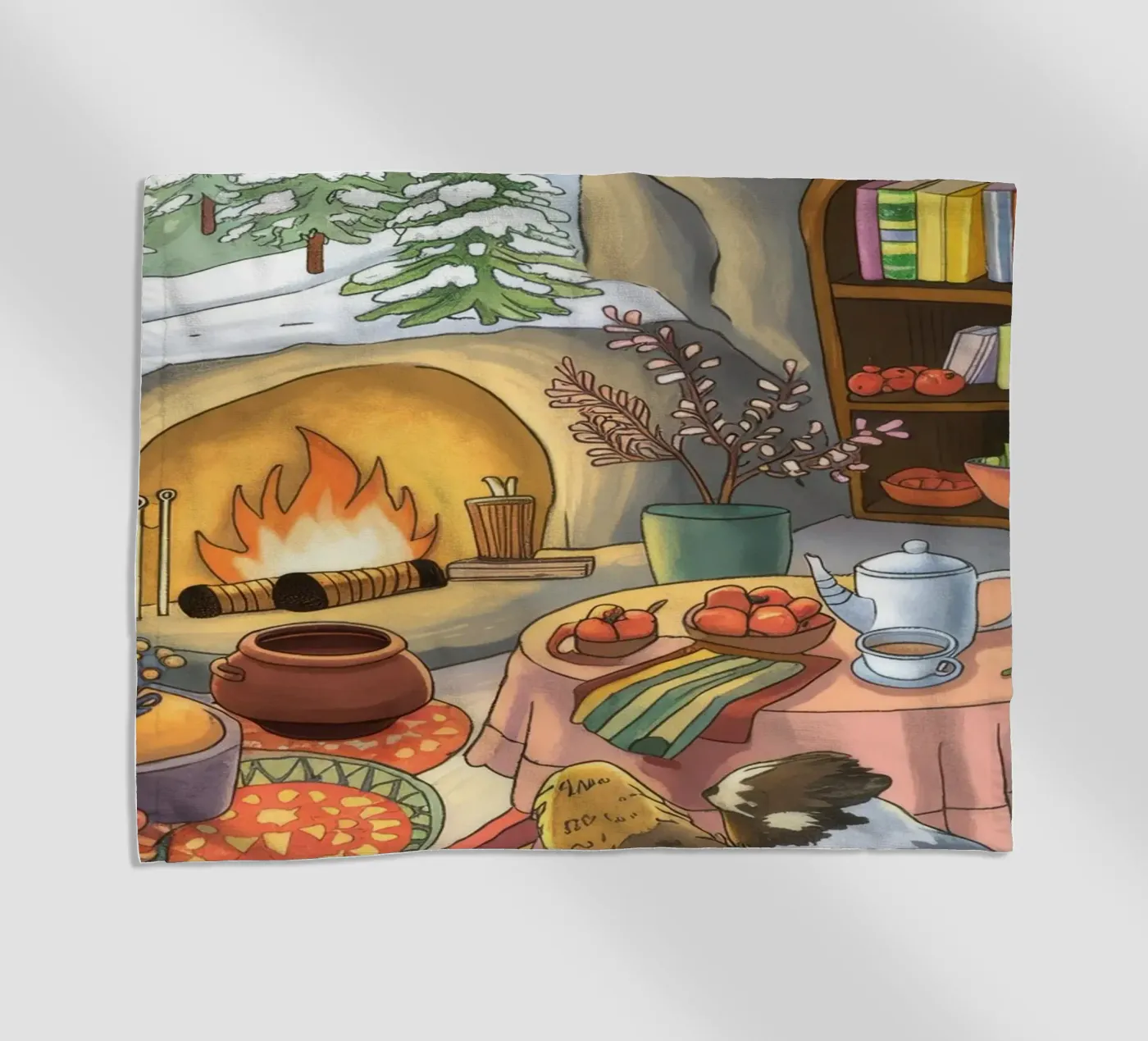 Winterhaard sereniteit strandhanddoek van Timeless Huse