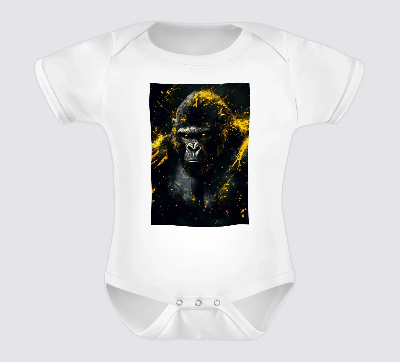 Gorilla d'oro body neonato maniche corte da Justyna Jaszke JBJart