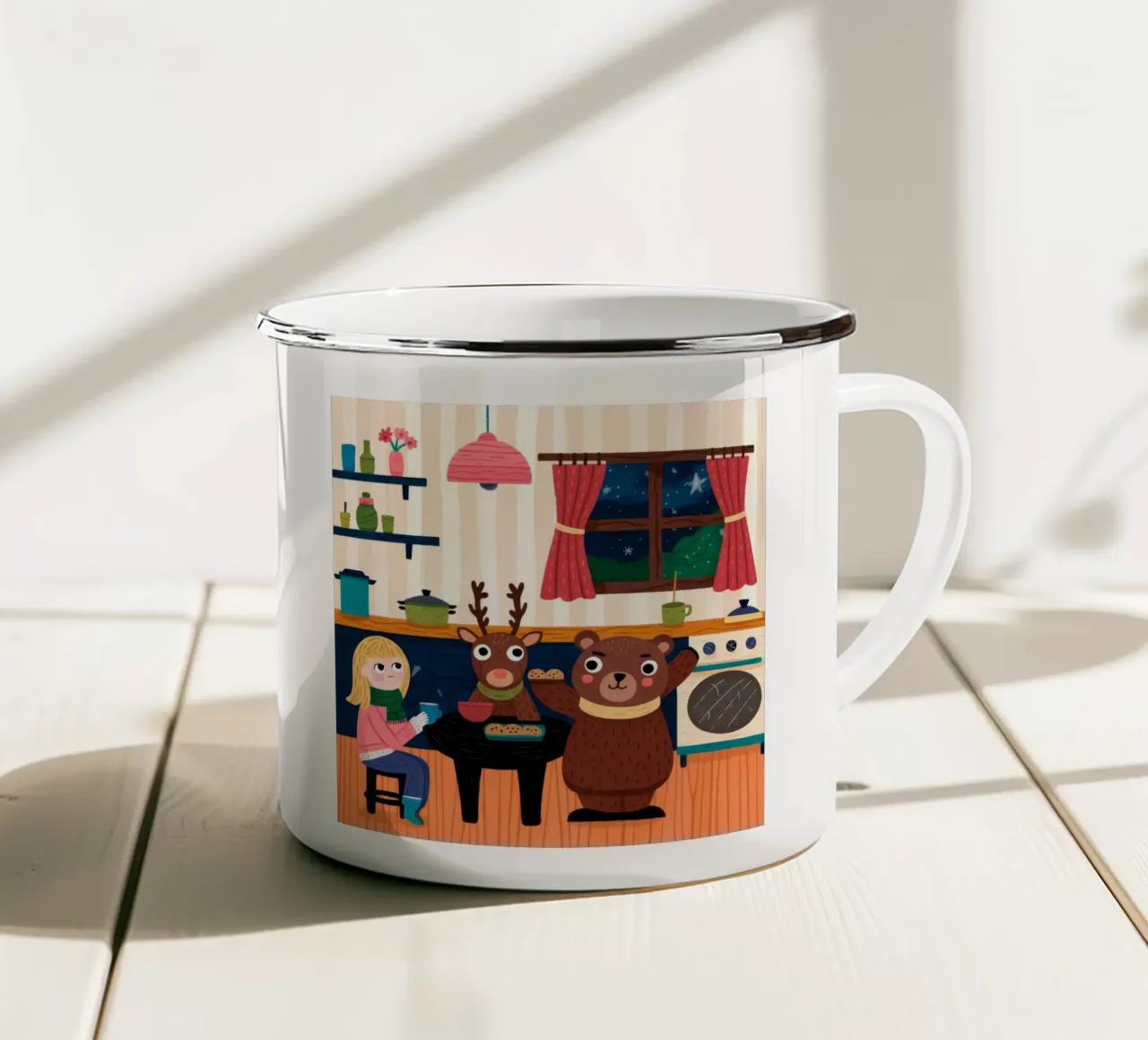 Delizia in cucina per le feste tazza in smalto da Timeless Huse