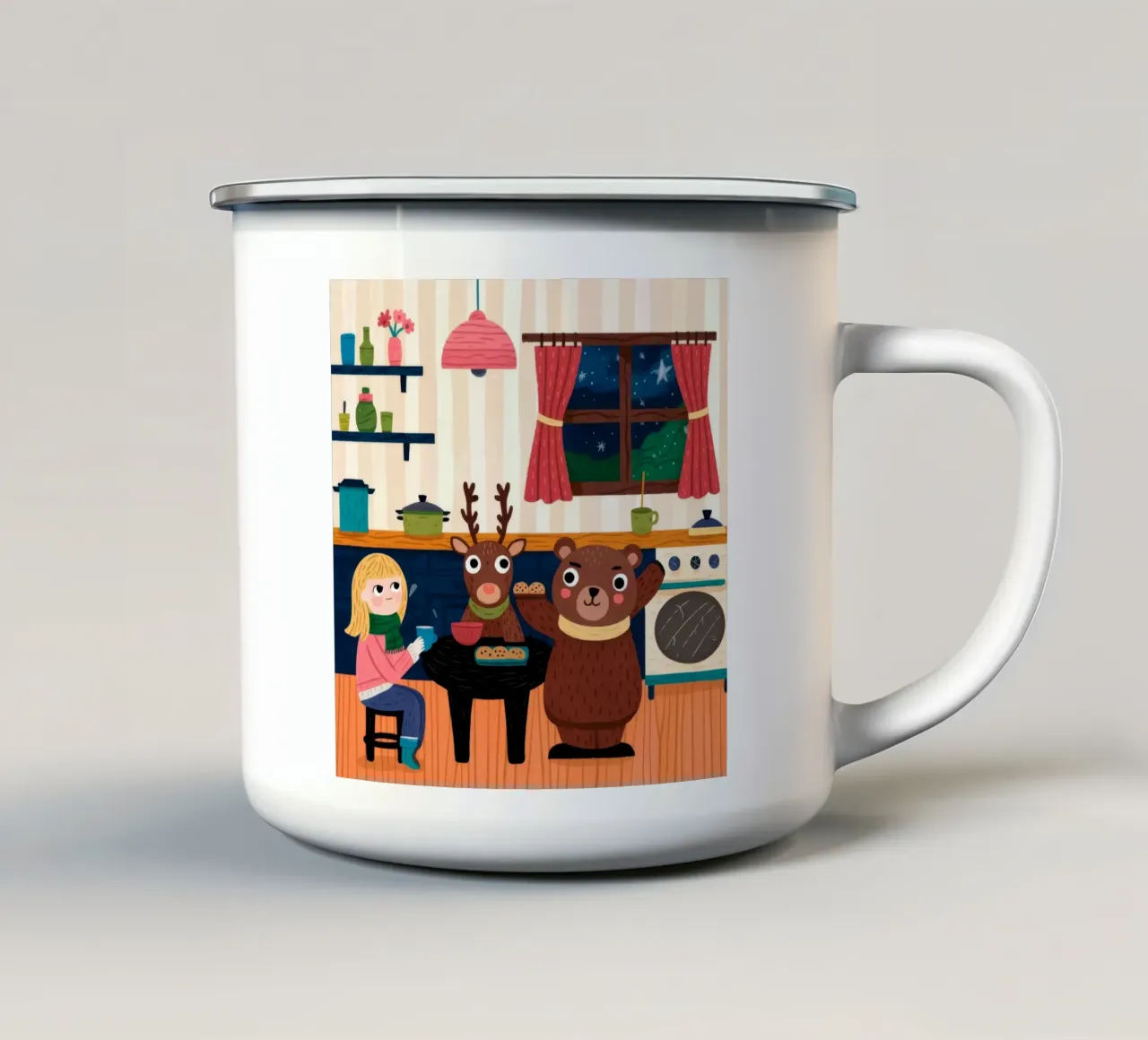 Delizia in cucina per le feste tazza in smalto da Timeless Huse