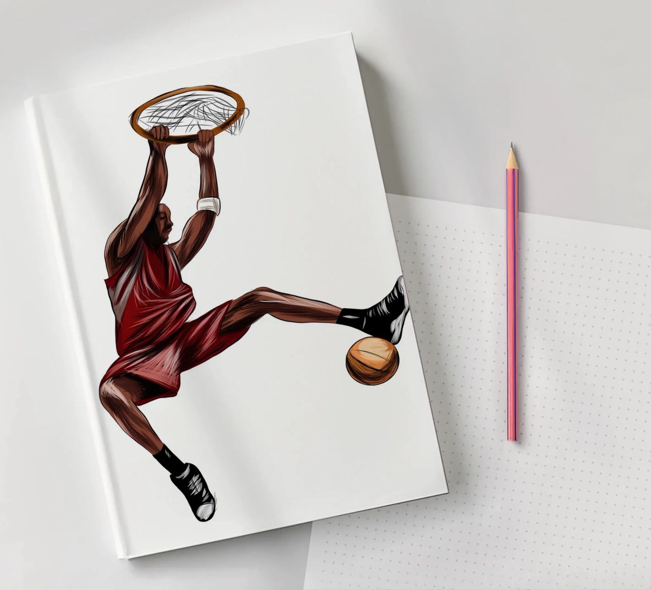 Abstract basketball player notebook by Adriano