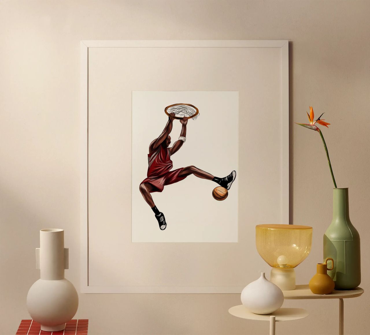 Abstract basketball player poster by Adriano