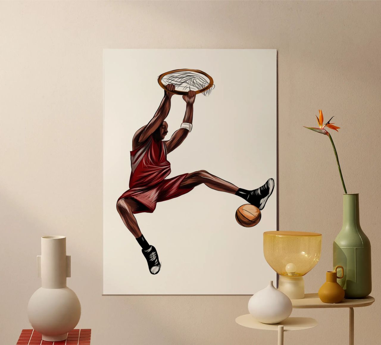 Abstract basketball player poster by Adriano