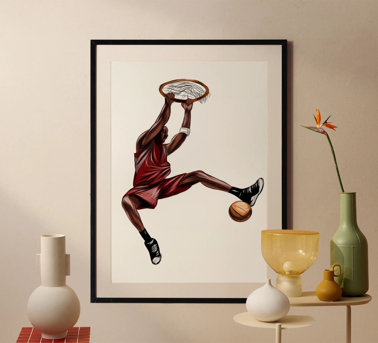 Abstract basketball player poster by Adriano