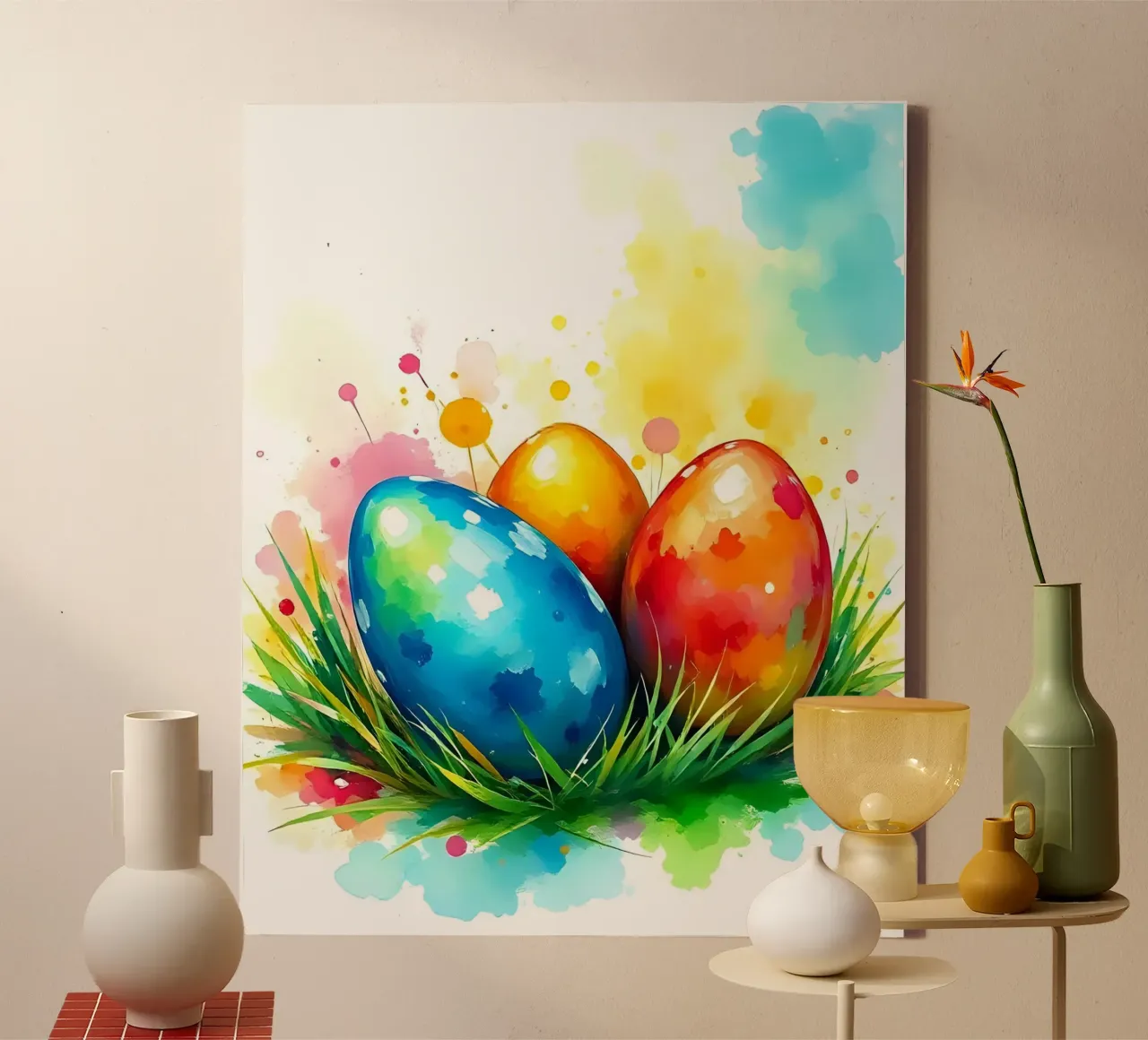 Pascua_estilo_A_6 lienzo con Marco flotante de Farb- und Blütenzauber by LK