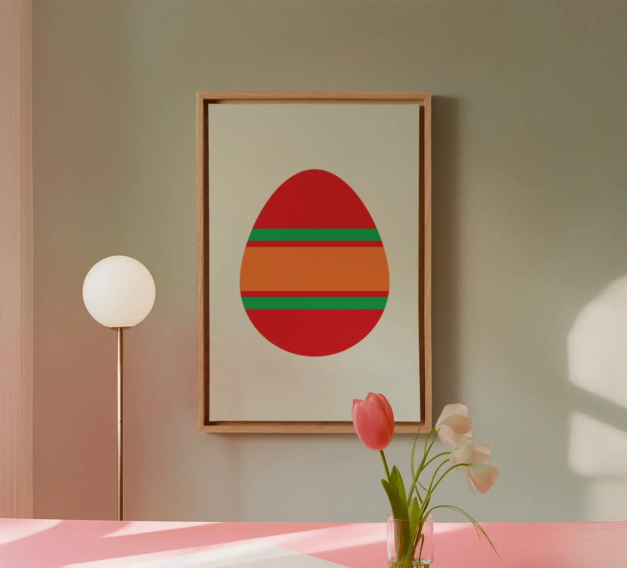 Easter Egg Bauhaus canvas met Baklijst van galihstudio