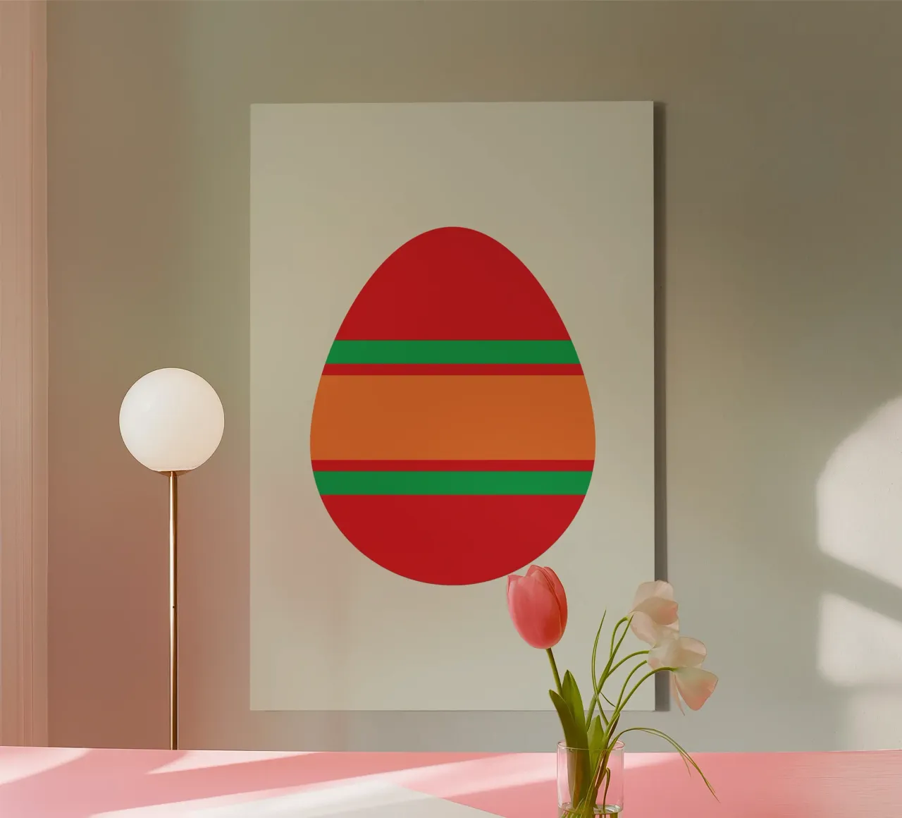 Easter Egg Bauhaus canvas met Baklijst van galihstudio