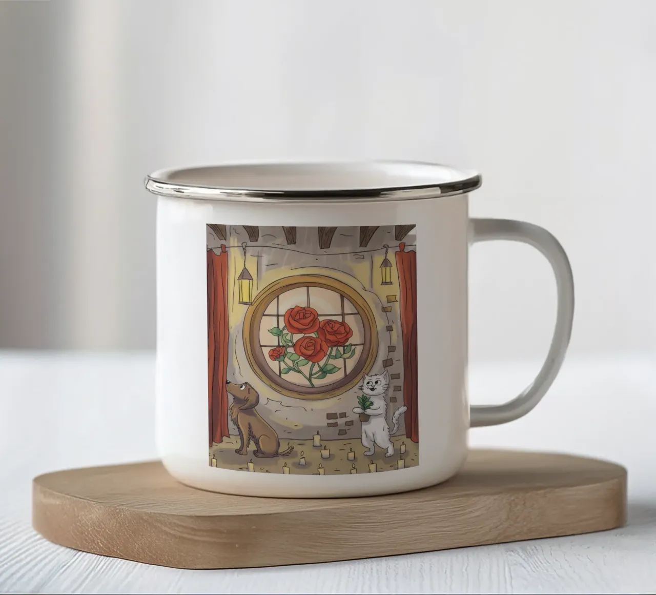 Rosone incantato tazza in smalto da Timeless Huse