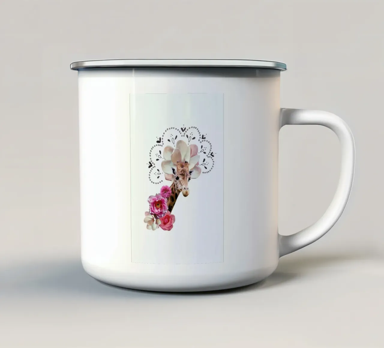 Giraffe Collage tazza in smalto da Miles of Light