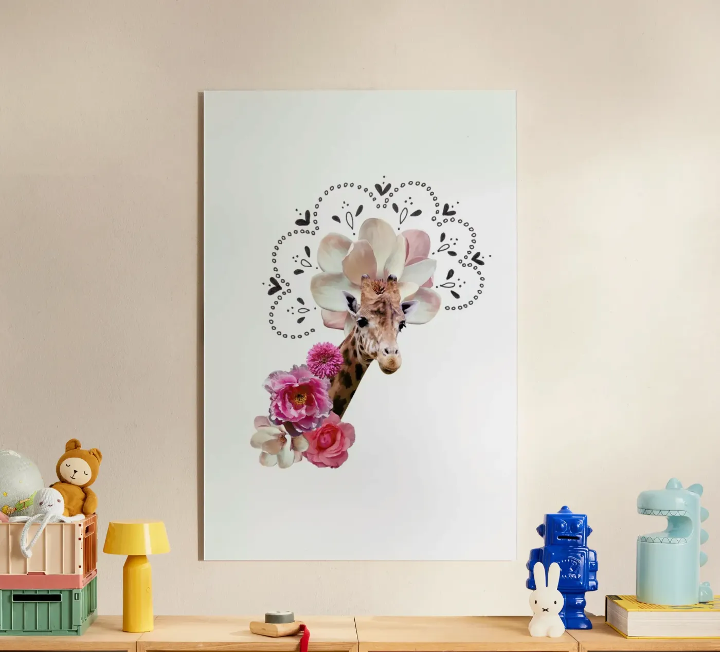 Giraffe Collage Acryl-Glas von Miles of Light