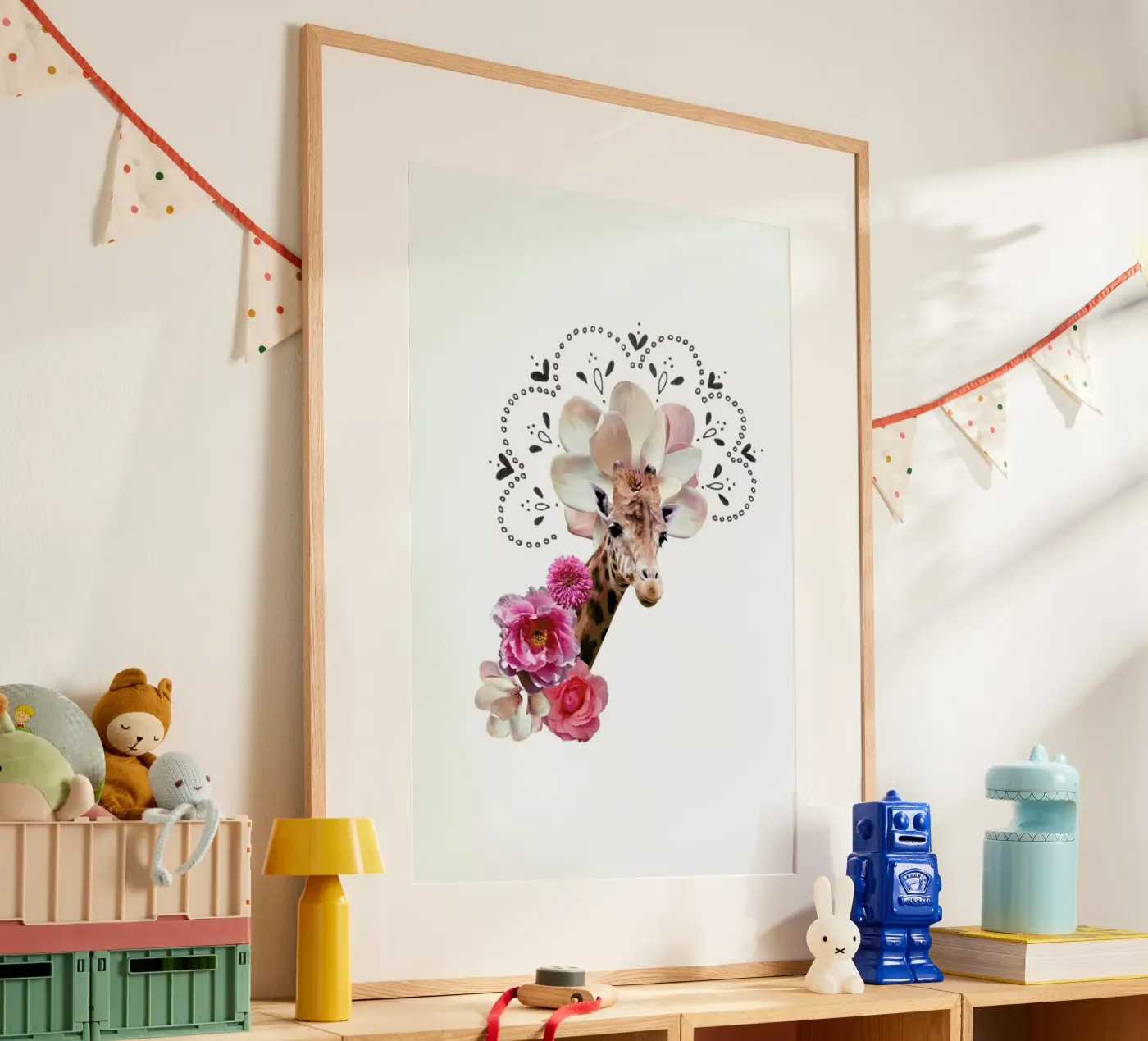 Giraffe Collage poster by Miles of Light