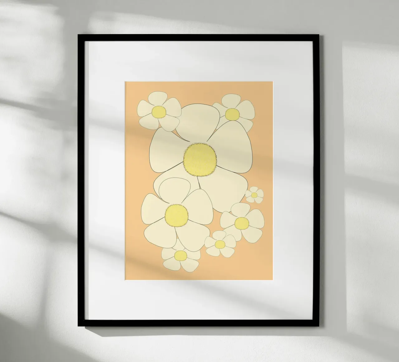 floreale vintage anni '70 poster con telaio in legno da LaylaOzPatterns