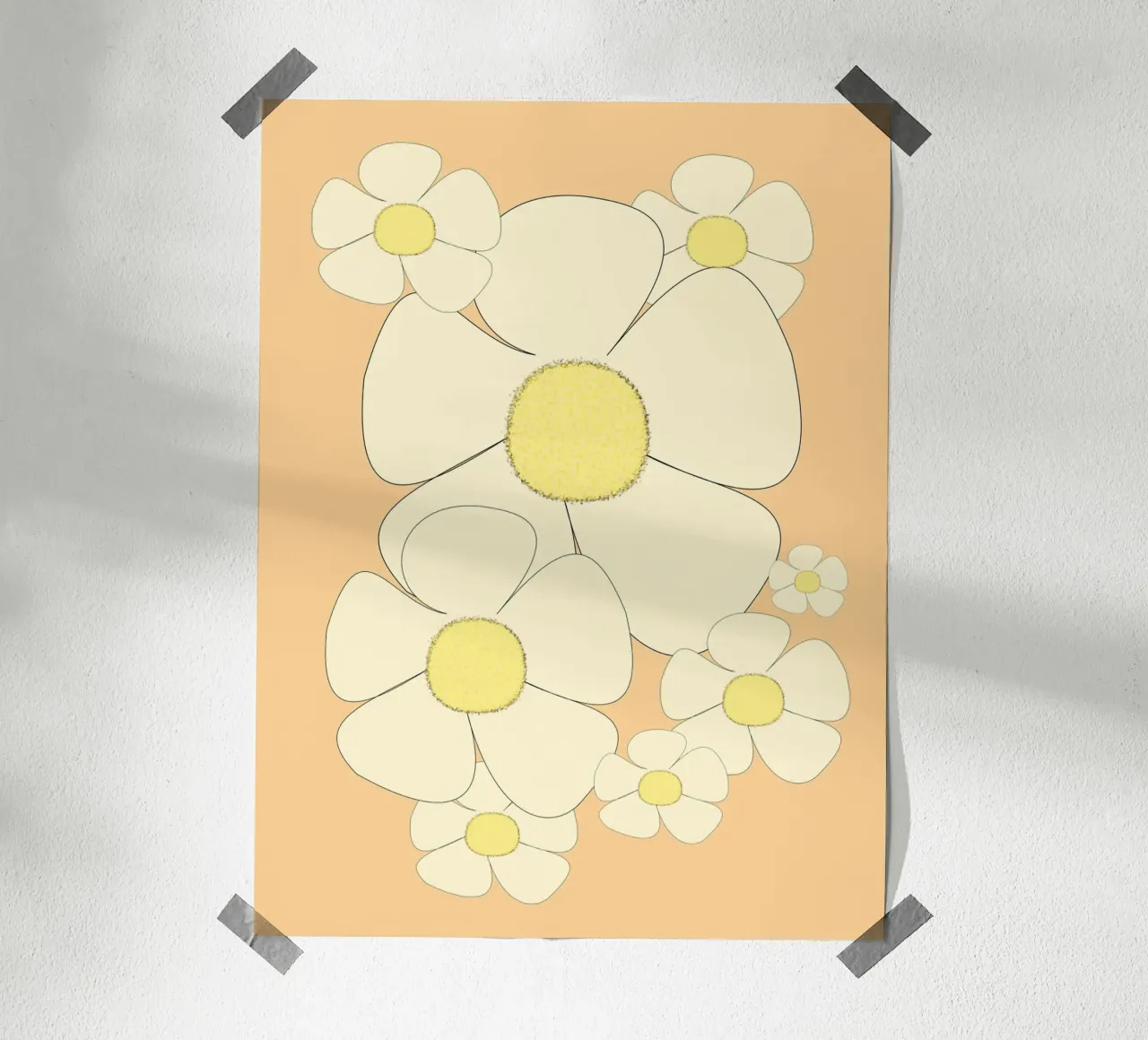 floreale vintage anni '70 poster con telaio in legno da LaylaOzPatterns