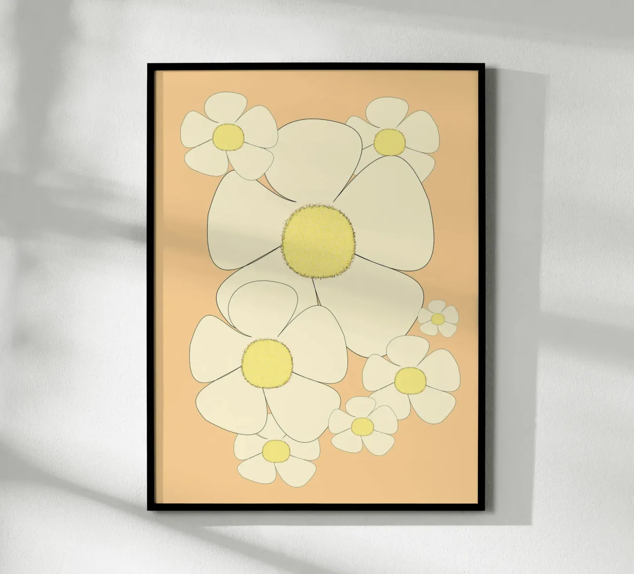 floreale vintage anni '70 poster con telaio in legno da LaylaOzPatterns
