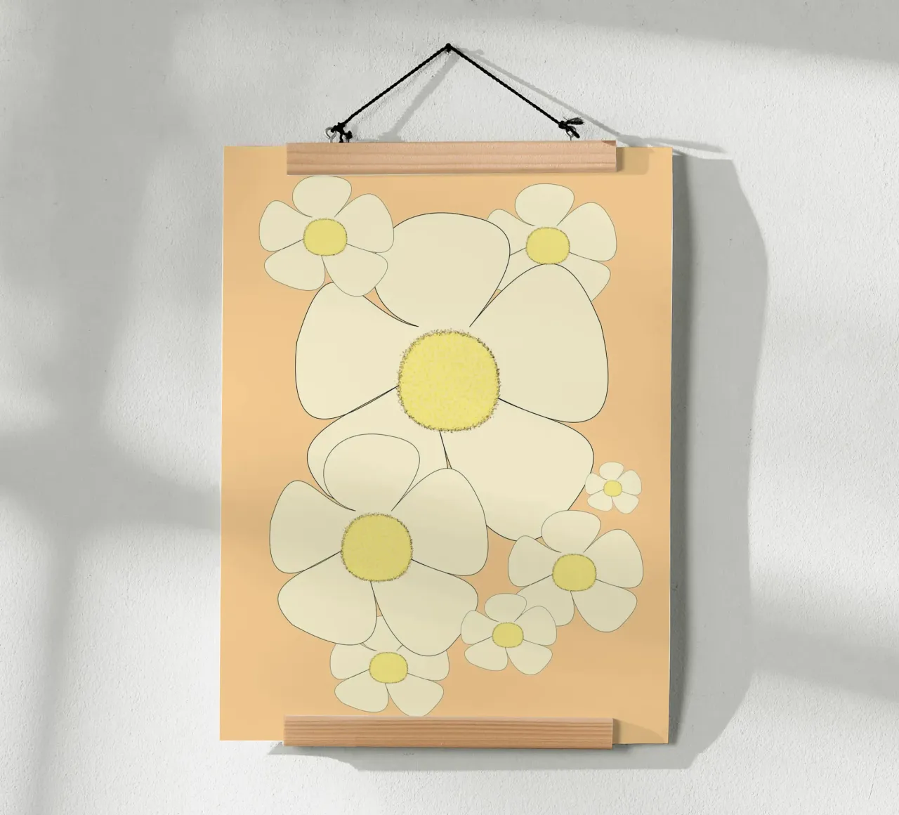floreale vintage anni '70 poster con telaio in legno da LaylaOzPatterns