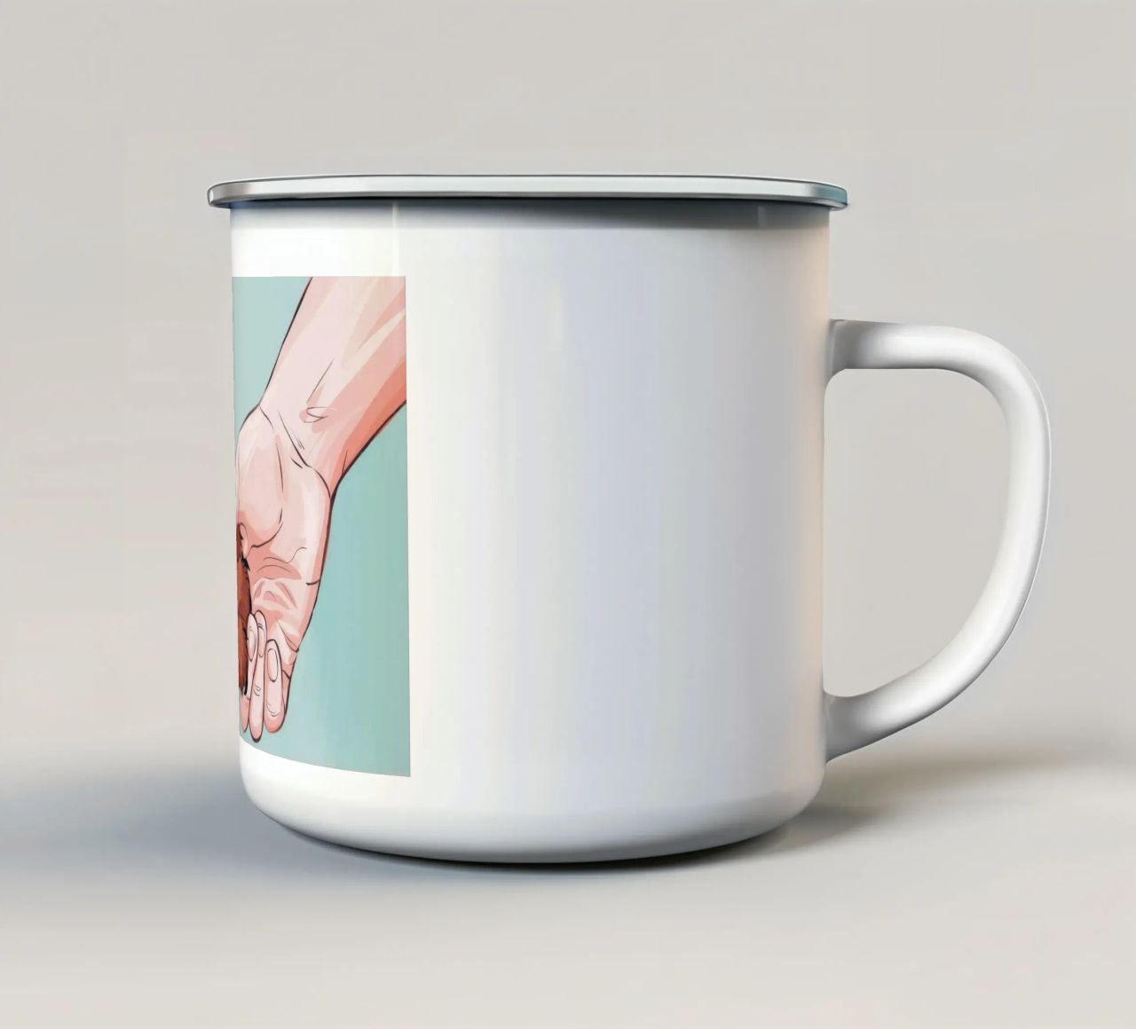 Trust Paw-in-Hand tazza in smalto da Timeless Huse