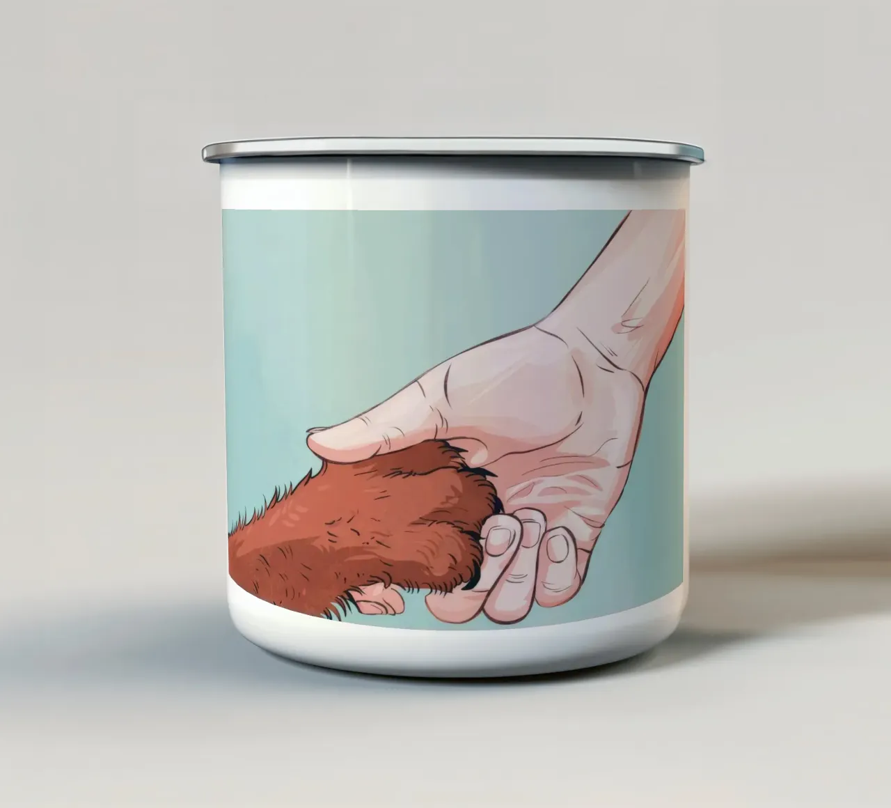 Fundación Pata en Mano taza de esmalte de Timeless Huse