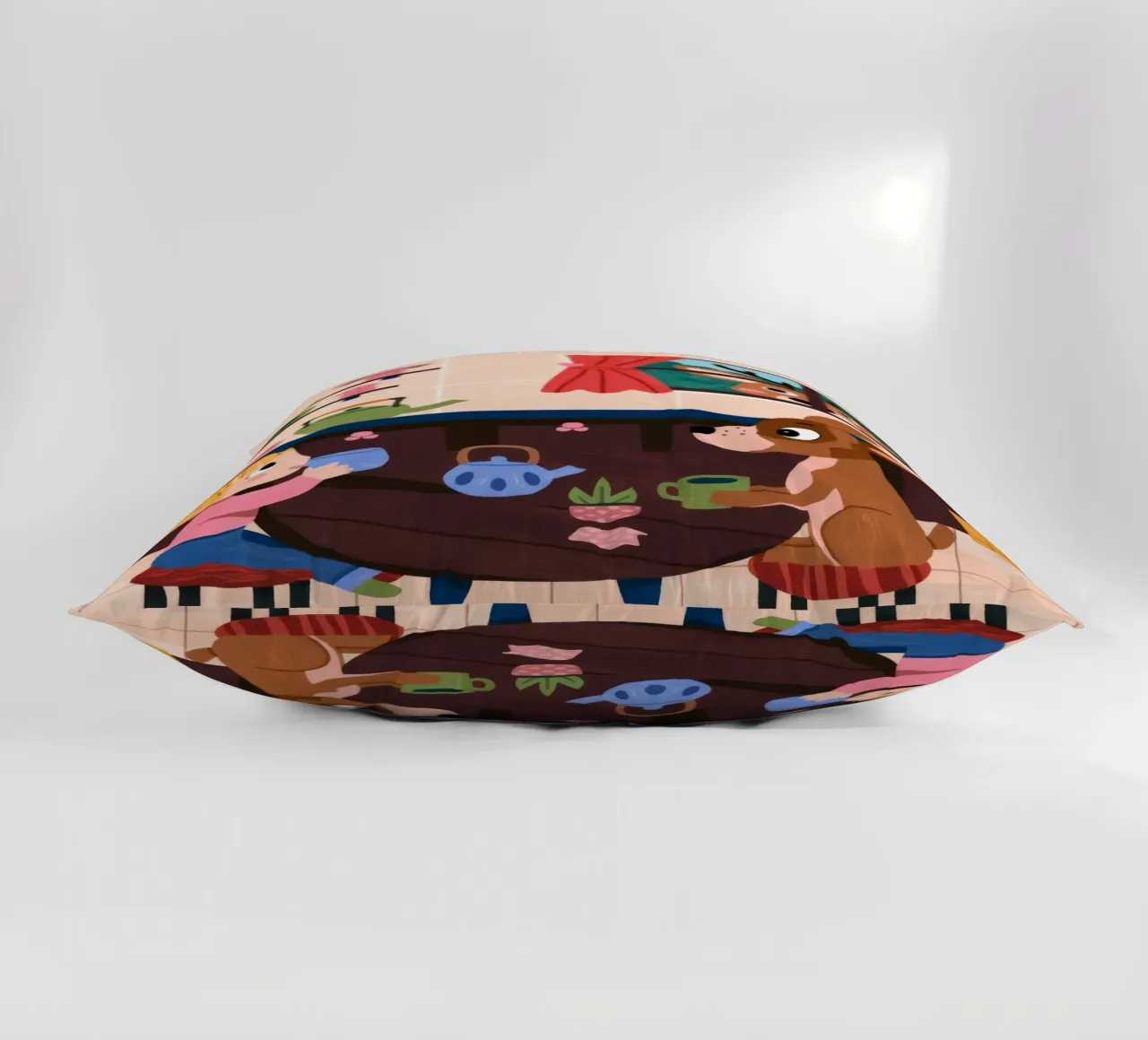 Whimsical Tea Companions decorative cushion by Timeless Huse