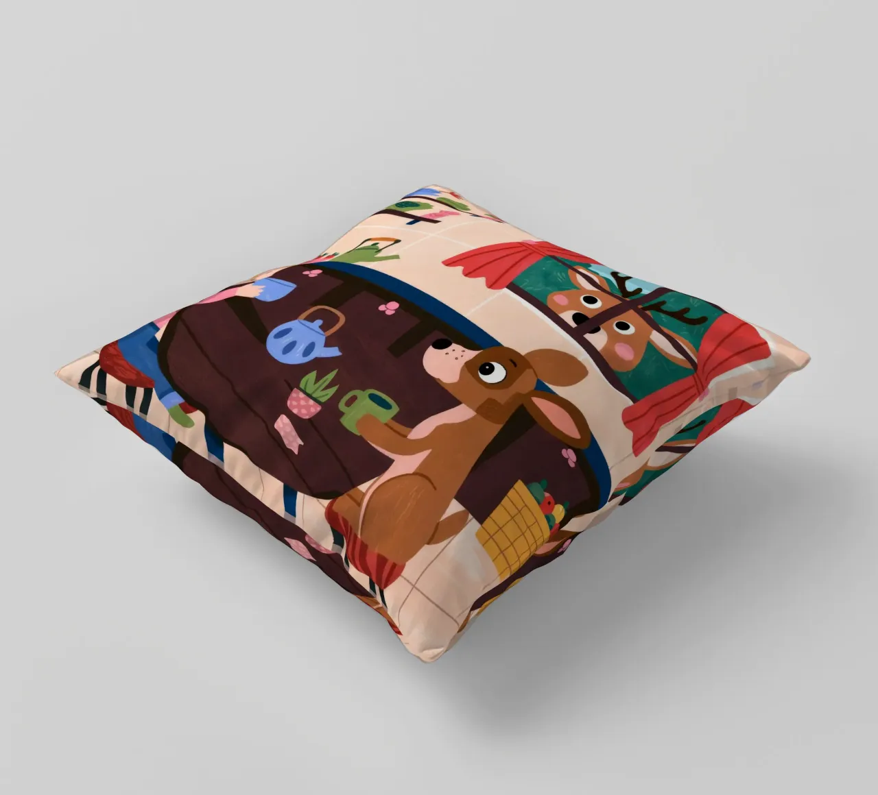 Whimsical Tea Companions decorative cushion by Timeless Huse