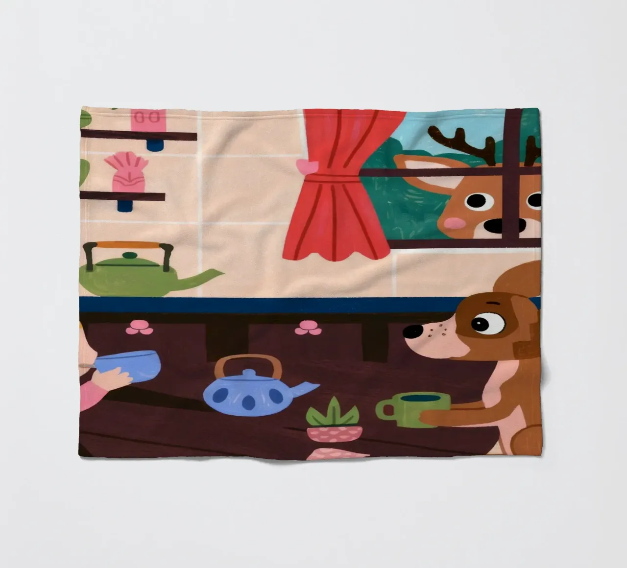 Whimsical Tea Companions fleece blanket by Timeless Huse