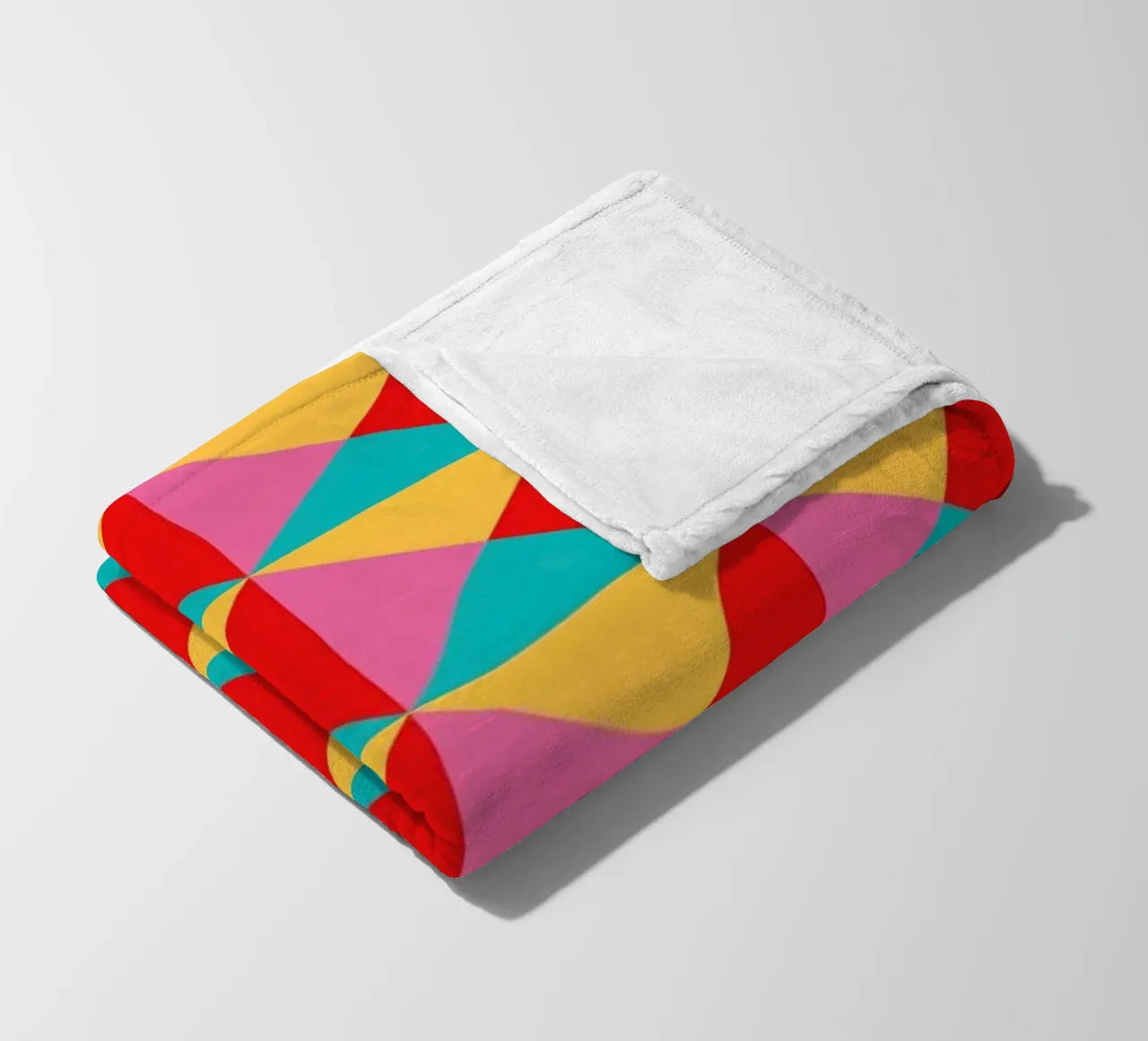 Design vivacemente colorato, turchese, rosa, giallo e rosso coperta in pile da CreatedbySon