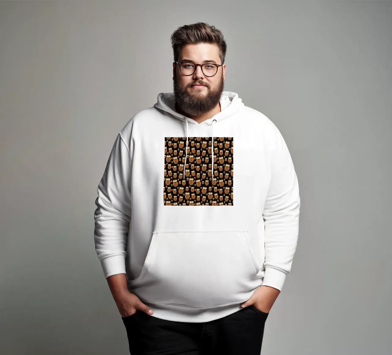 Cute owls pattern felpa con cappuccio da baobabprintstore