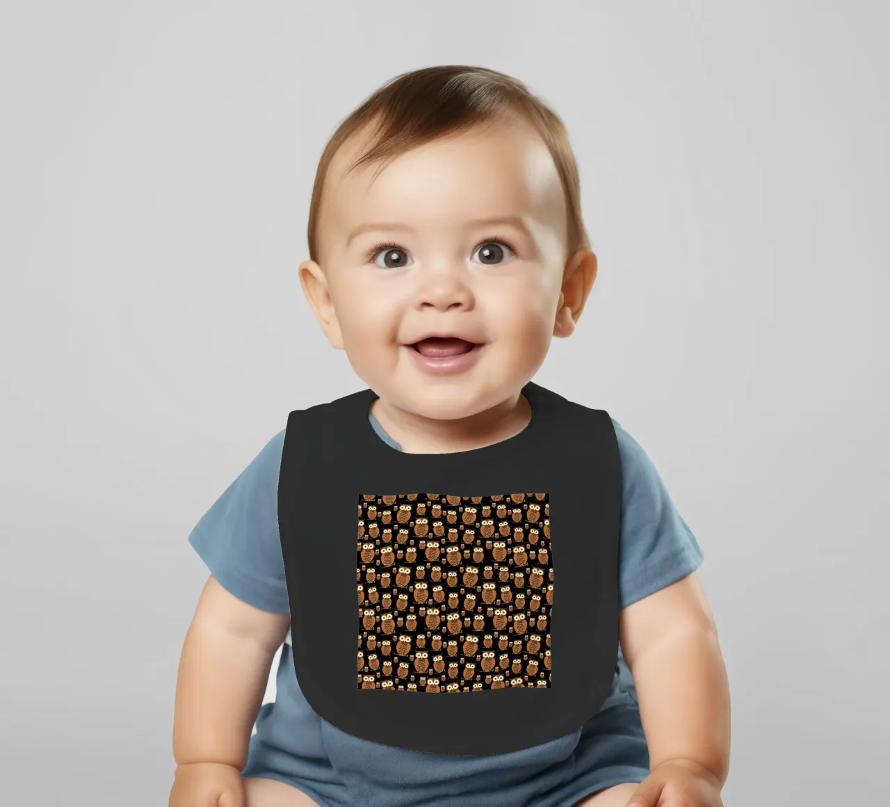 Cute owls pattern Babylätzchen von baobabprintstore