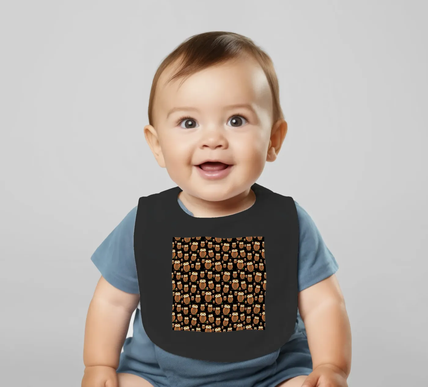 Cute owls pattern bavaglino da baobabprintstore