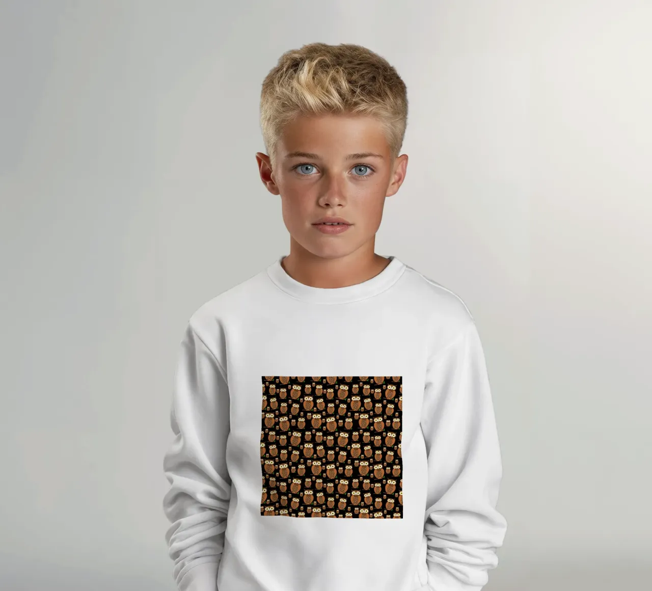 Cute owls pattern felpa bambino da baobabprintstore
