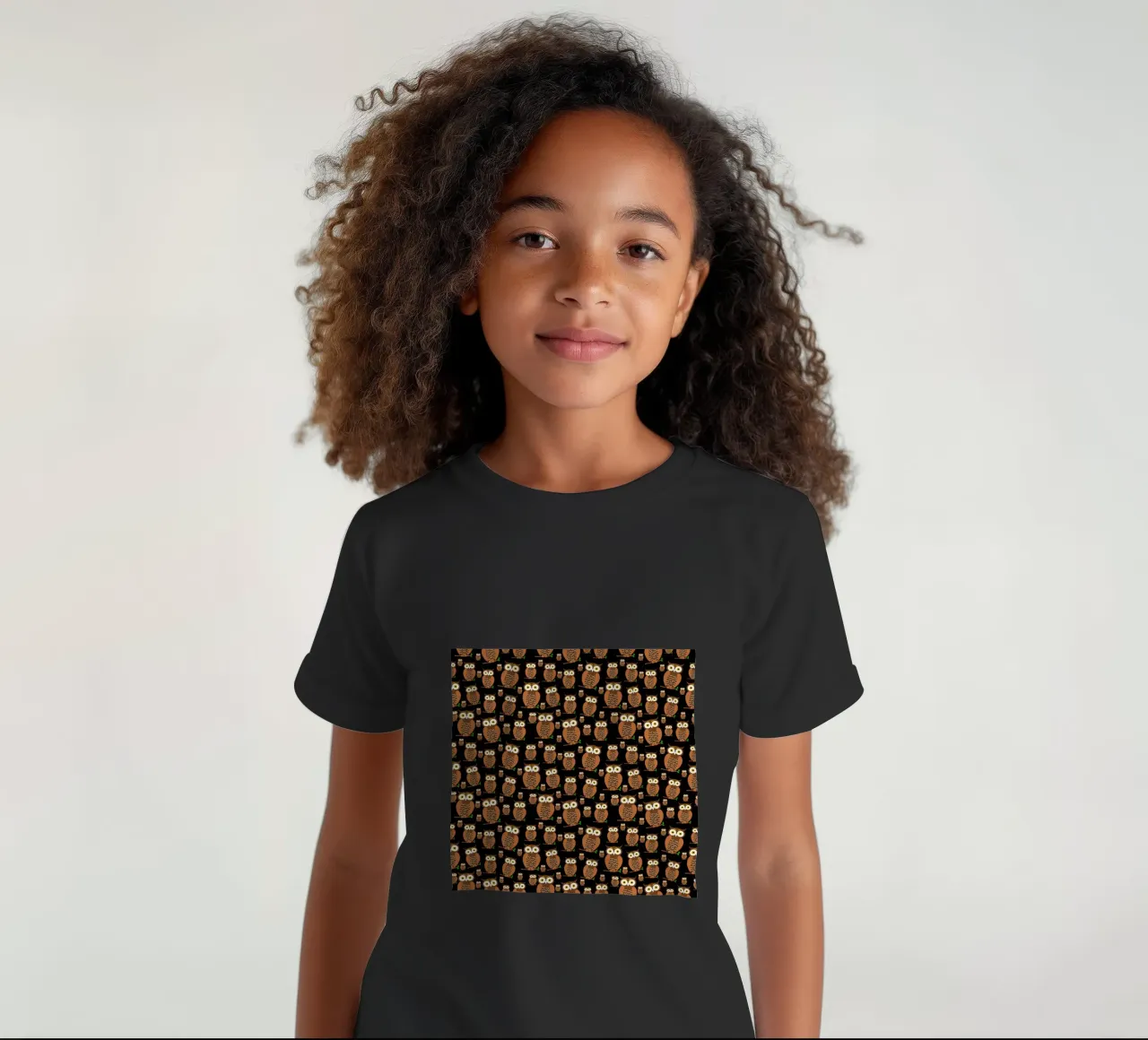 Cute owls pattern t-shirt bambini da baobabprintstore