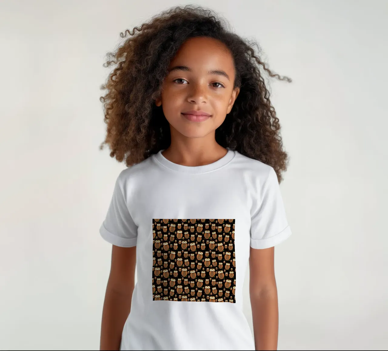 Cute owls pattern t-shirt bambini da baobabprintstore