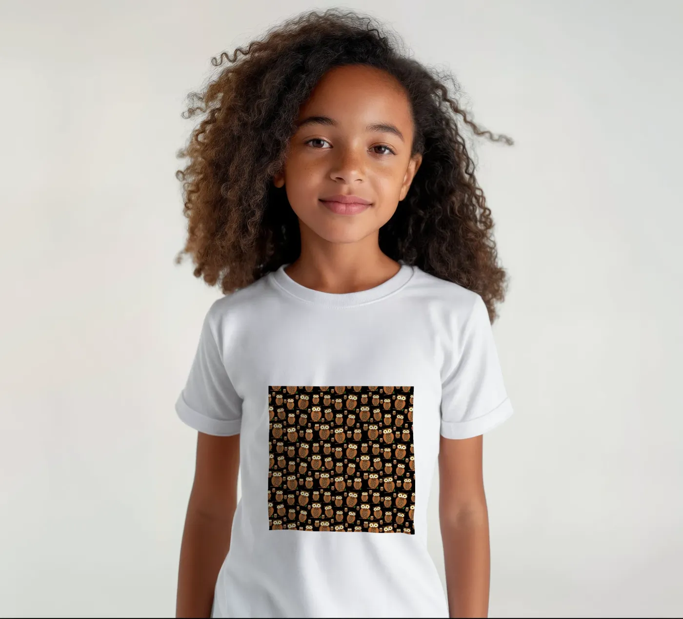Cute owls pattern kinder t-shirt van baobabprintstore