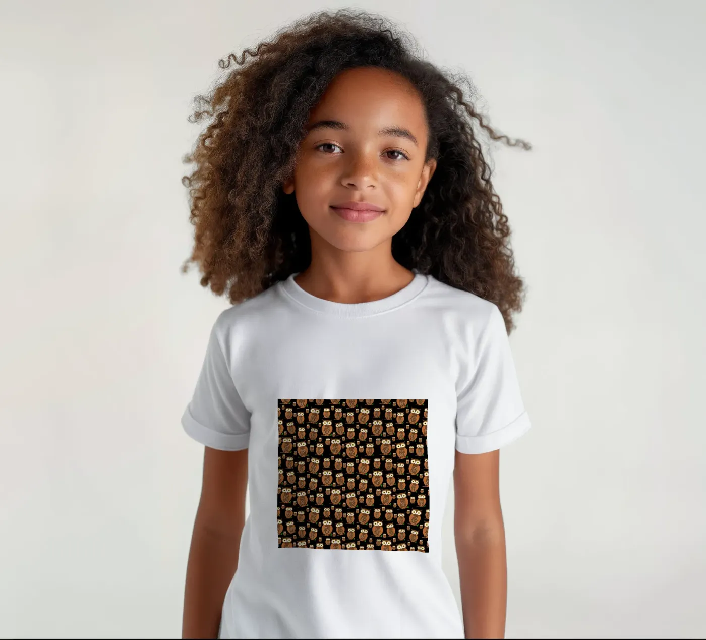 Cute owls pattern kinder t-shirt van baobabprintstore