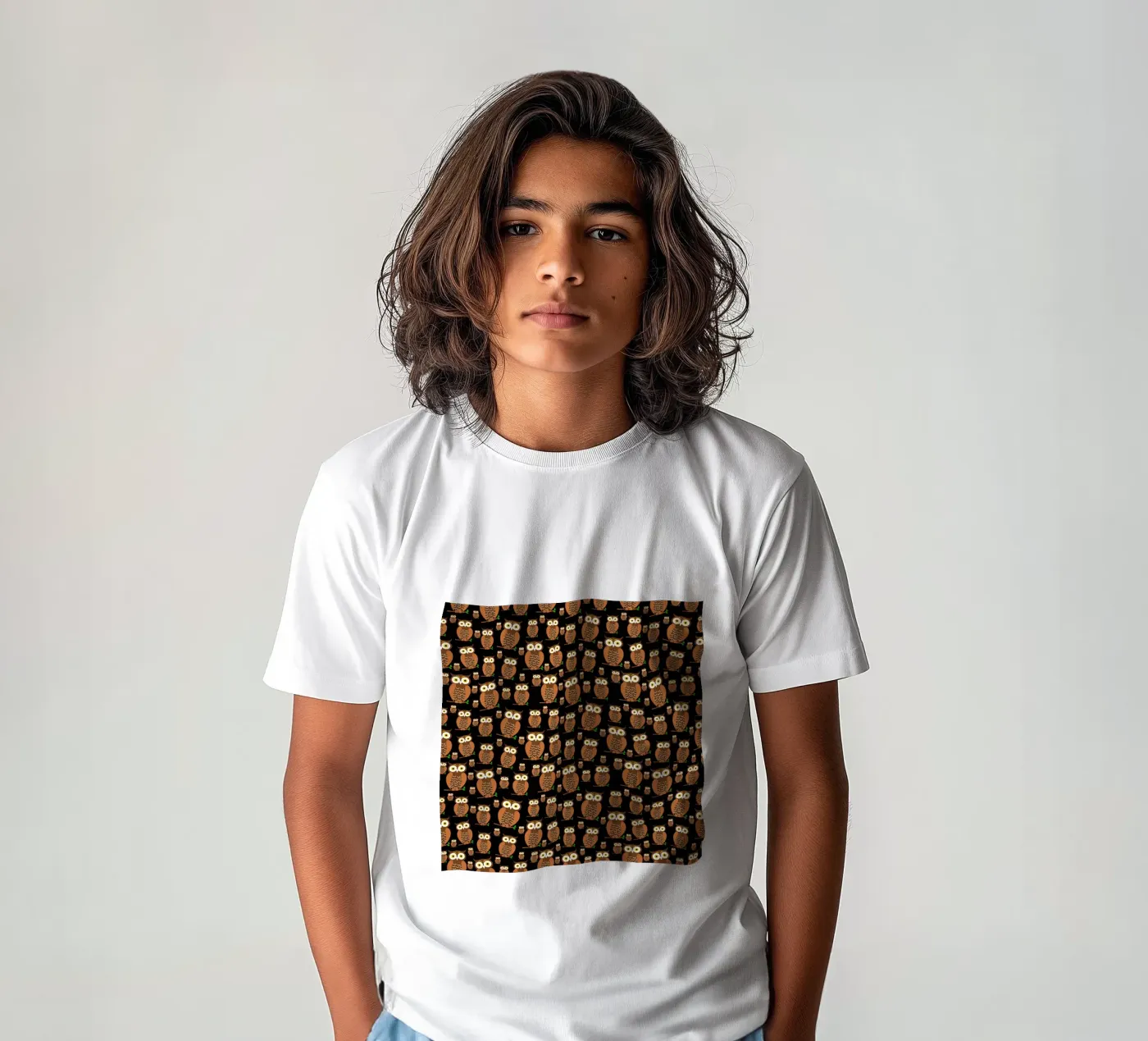 Cute owls pattern kinder t-shirt van baobabprintstore