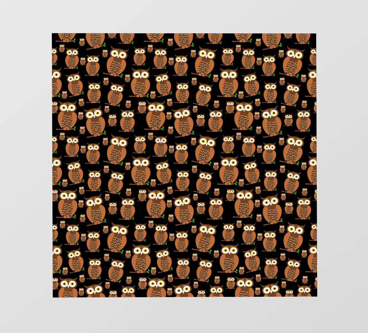 Cute owls pattern fotobehang van baobabprintstore