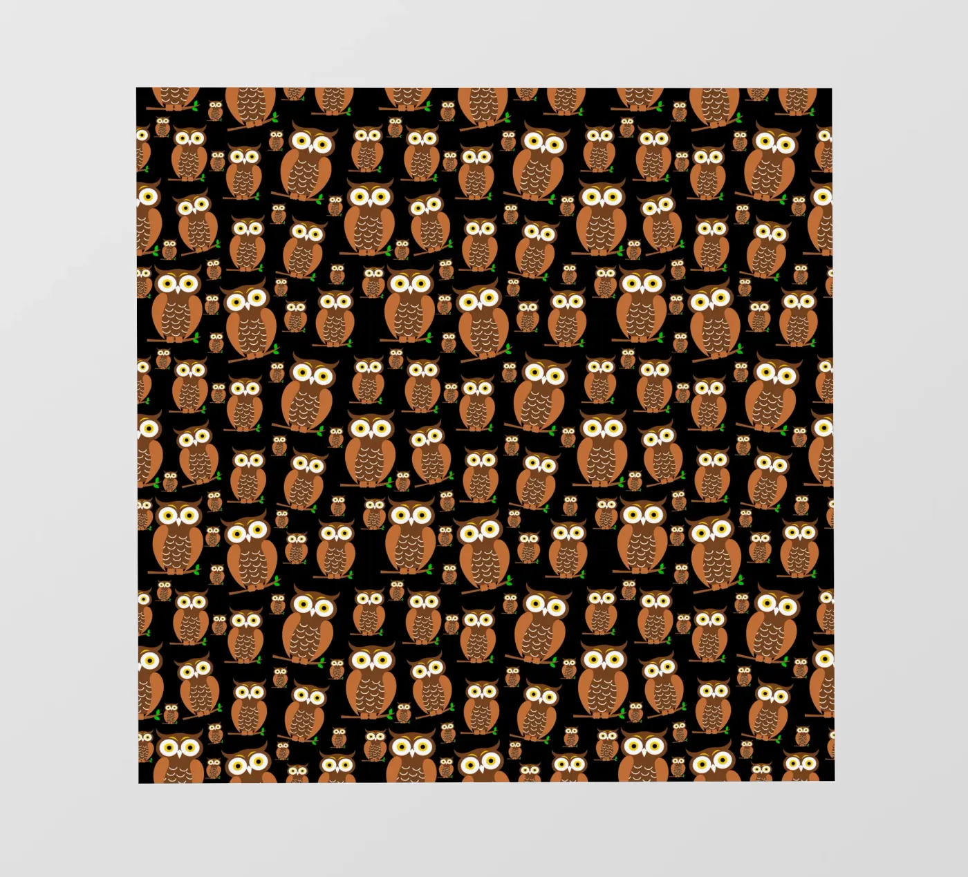 Cute owls pattern fotobehang van baobabprintstore