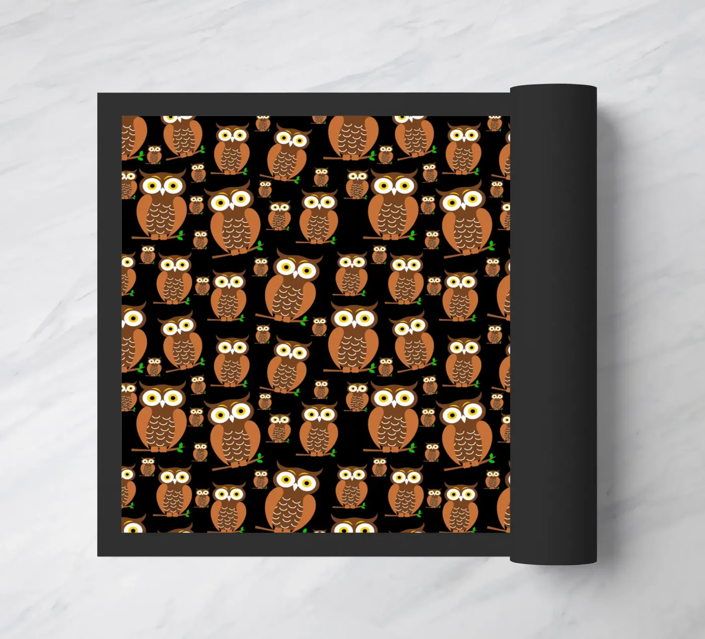 Cute owls pattern Fußmatte von baobabprintstore